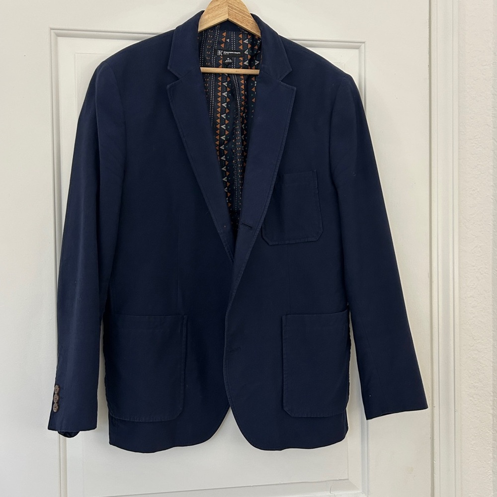 INC Men's Blazer, XL Slim Fit, Navy